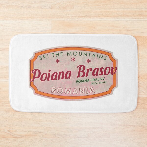 Item preview, Poiana Brașov, Romania, Poiana Brașov, Ski, textured skiing badge designed and sold by Wanderful-roads.