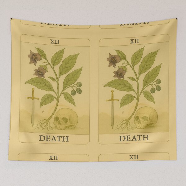 Item preview, Death + Belladonna — Botanical Arcana Tarot Art designed and sold by LuxuryApparels.