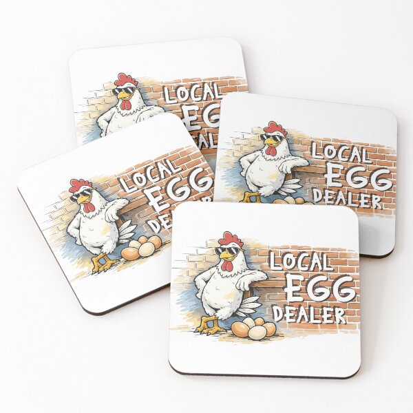 Item preview, Local Egg Dealer Funny Rooster Farm Illustration designed and sold by CreareAT.