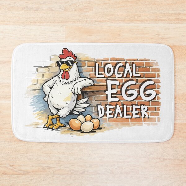 Item preview, Local Egg Dealer Funny Rooster Farm Illustration designed and sold by CreareAT.