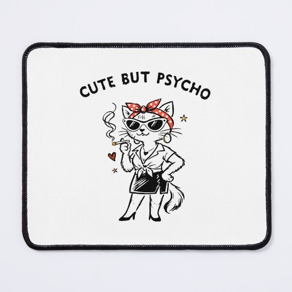 Item preview, Cute But Psycho Vintage Cat Lady Illustration designed and sold by CreareAT.