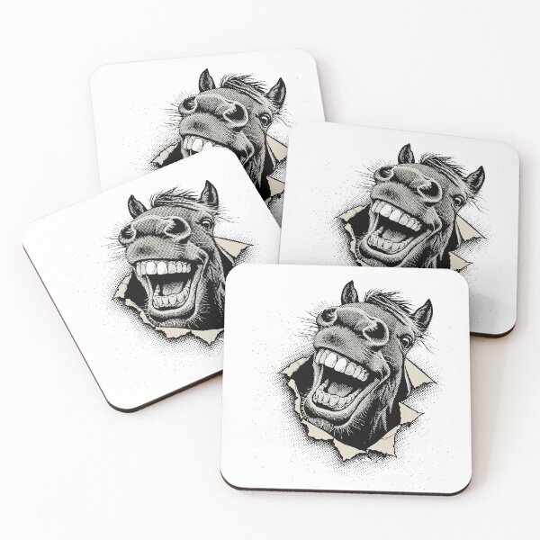 Item preview, Grinning horse vintage halftone illustration raster designed and sold by CreareAT.