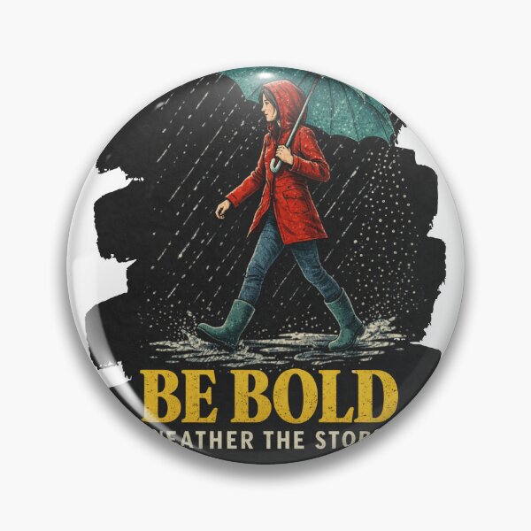 Item preview, Be Bold Weather the Storm – Inspirational Rain Walk Illustration designed and sold by theleocreator.