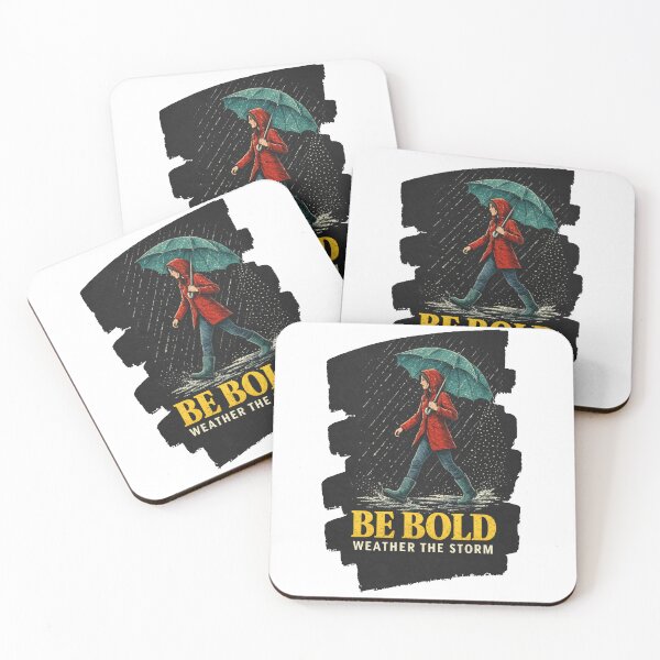Item preview, Be Bold Weather the Storm – Inspirational Rain Walk Illustration designed and sold by theleocreator.
