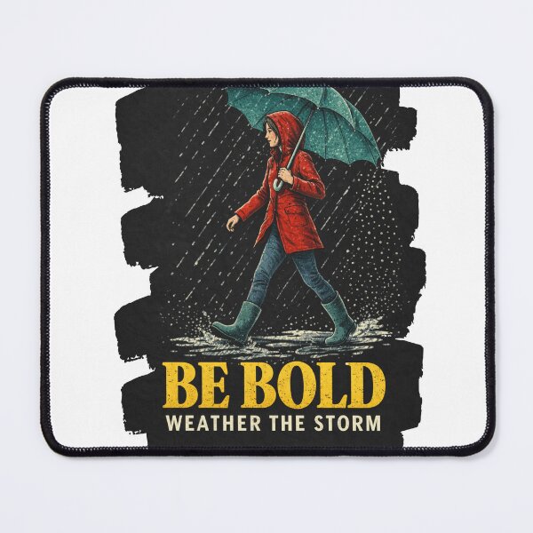 Item preview, Be Bold Weather the Storm – Inspirational Rain Walk Illustration designed and sold by theleocreator.