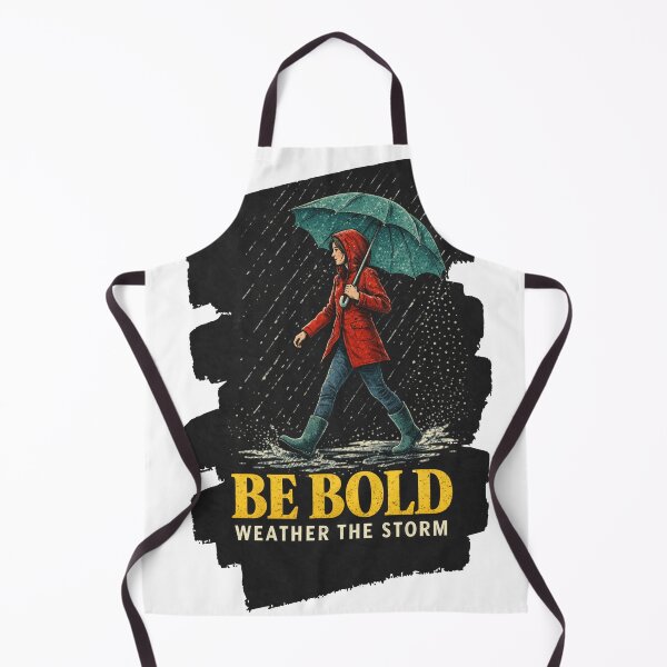 Item preview, Be Bold Weather the Storm – Inspirational Rain Walk Illustration designed and sold by theleocreator.