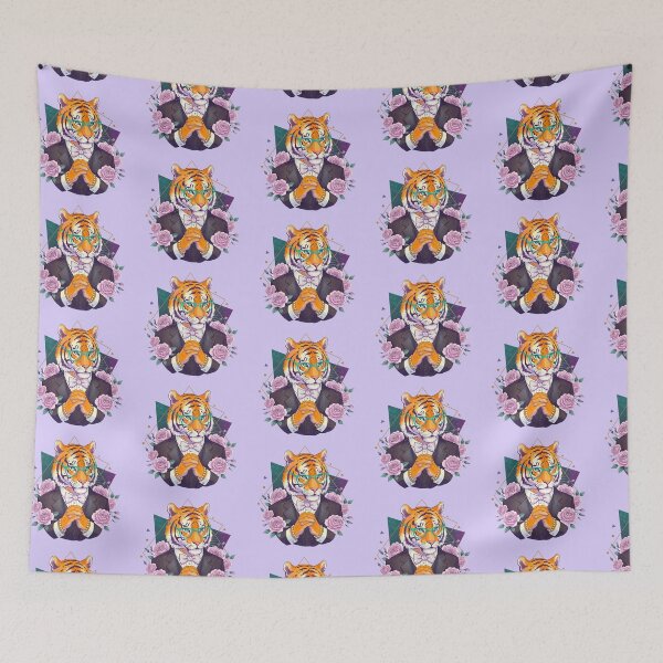 Item preview, Dapper Tiger in Suit with Roses   designed and sold by TeeARTHY.