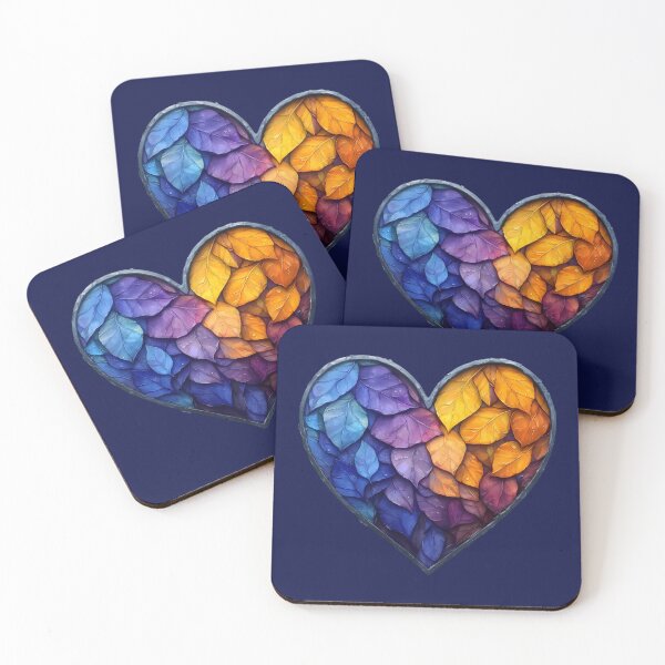 Item preview, Heart №46 Blue and Orange Autumn Leaf Heart designed and sold by SyberGen.