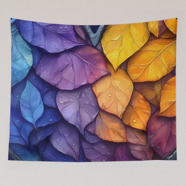 Item preview, Heart №46 Blue and Orange Autumn Leaf Heart designed and sold by SyberGen.