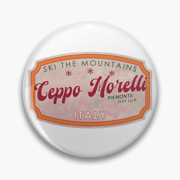 Item preview, Ceppo Morelli, Italy, Piemonte, Ski, textured skiing badge designed and sold by Wanderful-roads.