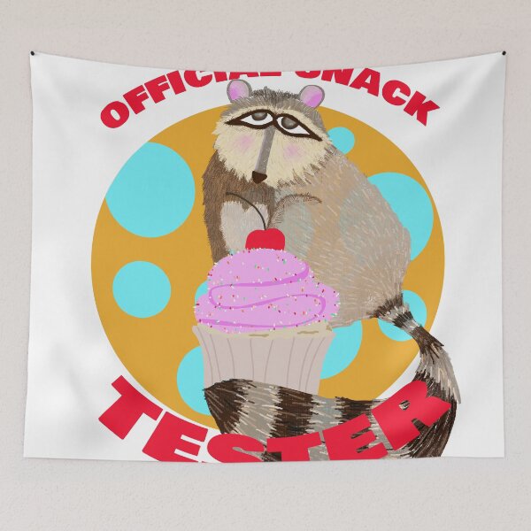 Item preview, Official Snack Tester – Cute Raccoon & Cupcake Whimsical Art designed and sold by MidModMagic.