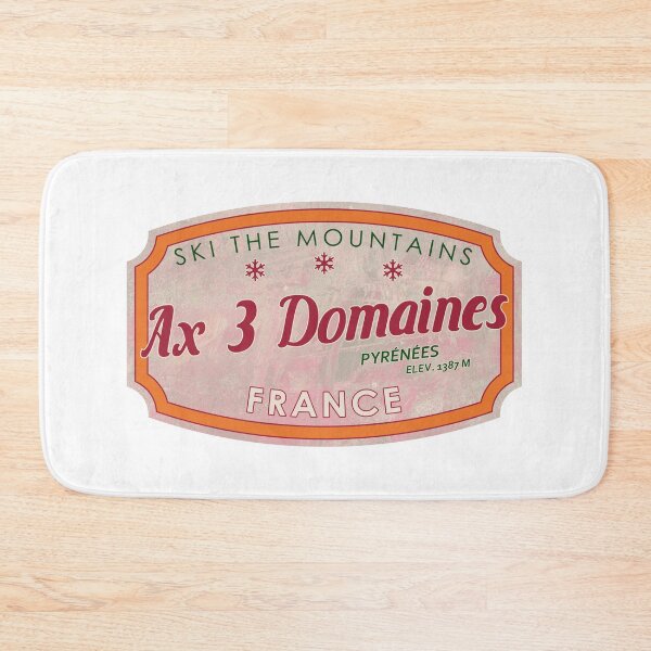 Item preview, Ax 3 Domaines, France, Pyrénées, Ski, textured skiing badge designed and sold by Wanderful-roads.