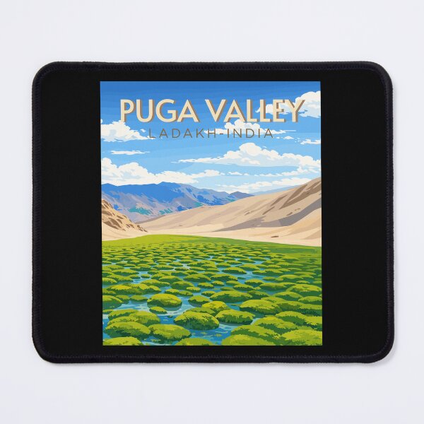 Item preview, Puga Valley in Ladakh, India, Vintage Art Travel Landscape designed and sold by MaateoDesign.