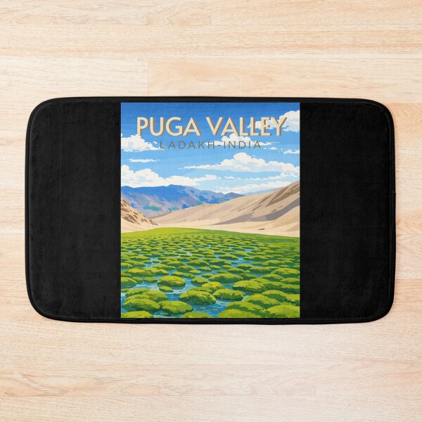 Item preview, Puga Valley in Ladakh, India, Vintage Art Travel Landscape designed and sold by MaateoDesign.