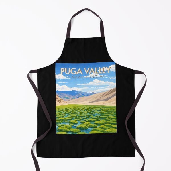 Item preview, Puga Valley in Ladakh, India, Vintage Art Travel Landscape designed and sold by MaateoDesign.