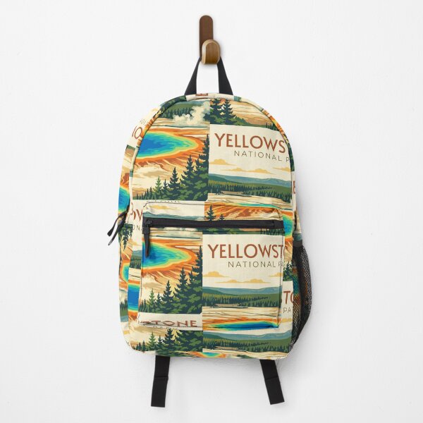 Item preview, Yellowstone National Park (Wyoming-Montana-Idaho) USA Vintage Art Travel Landscape designed and sold by MaateoDesign.