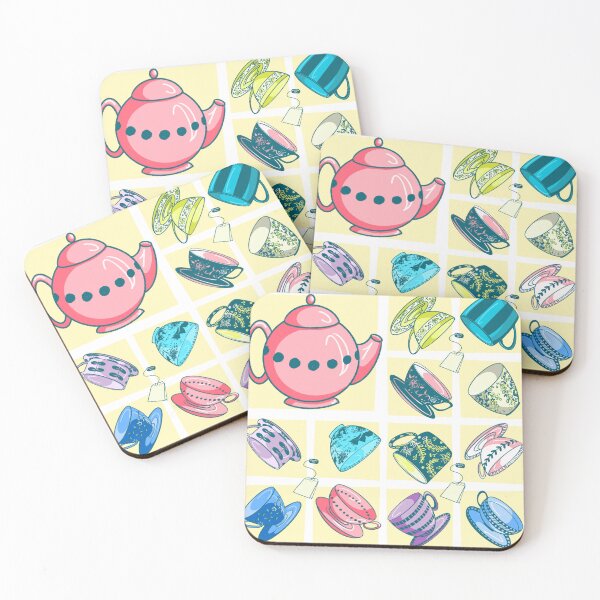 Item preview, Tea Time Cups and Saucers print by Renee Machan designed and sold by RMachanArt.