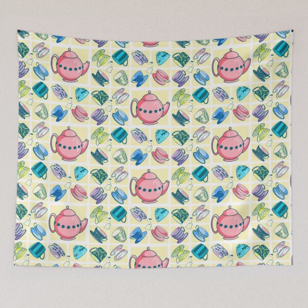 Item preview, Tea Time Cups and Saucers print by Renee Machan designed and sold by RMachanArt.