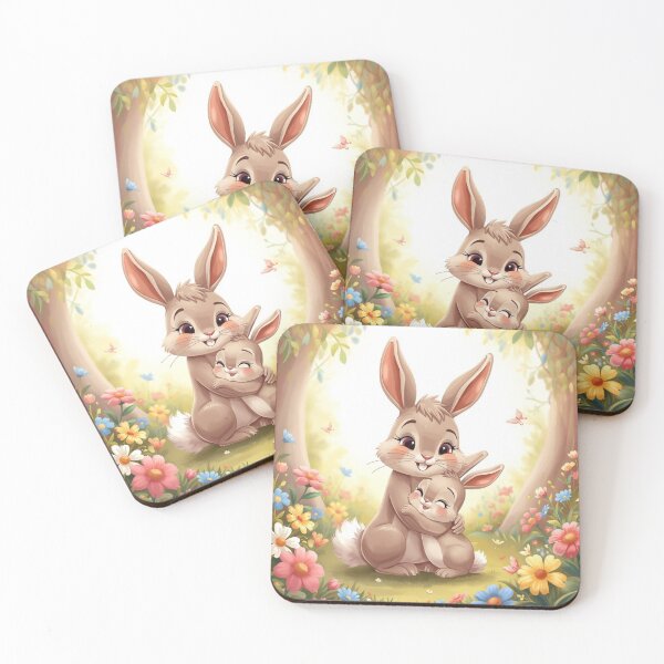 Item preview,  Brown Mom Bunny's Tender Embrace - Heartwarming  Art designed and sold by Nature's Palette.
