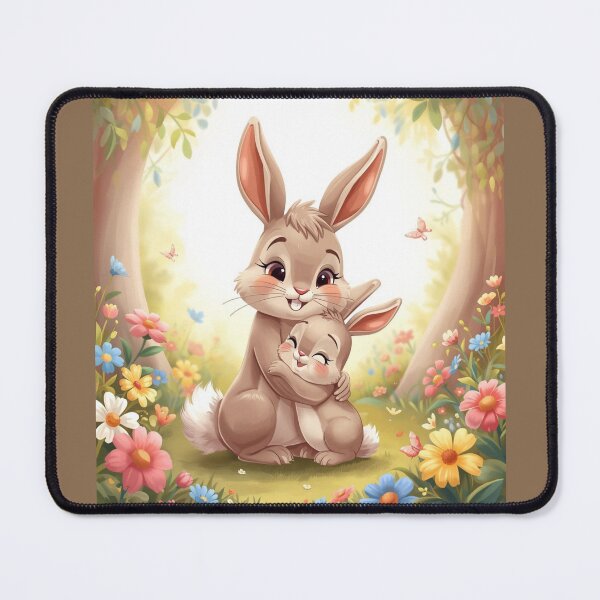 Item preview, Brown Mom Bunny's Tender Embrace - Heartwarming Art designed and sold by Nature's Palette.
