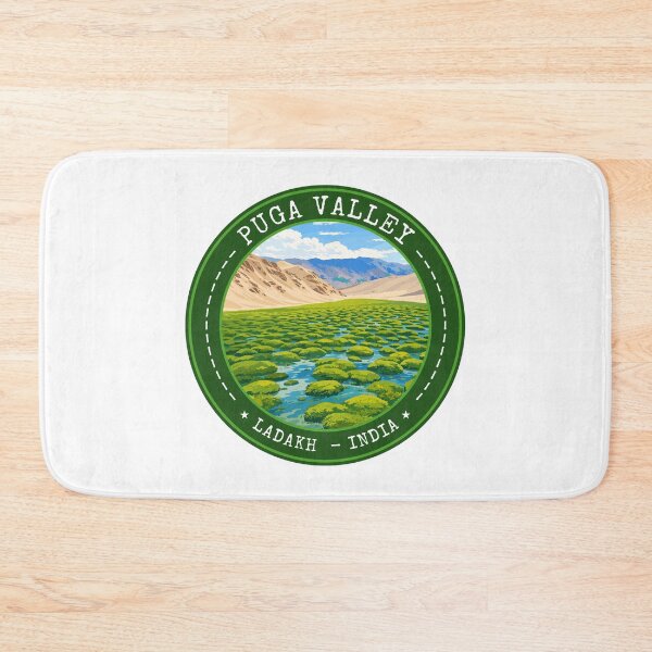 Item preview, Puga Valley in Ladakh, India, Vintage Travel Art Circle Emblem designed and sold by MaateoDesign.