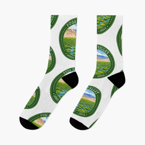 Item preview, Puga Valley in Ladakh, India, Vintage Travel Art Circle Emblem designed and sold by MaateoDesign.