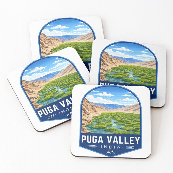 Item preview, Puga Valley in Ladakh, India, Retro Travel Art Emblem designed and sold by MaateoDesign.