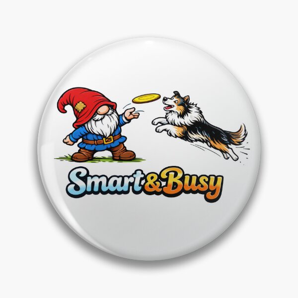 Item preview, Smart & Busy – Playful Gnome and Border Collie Frisbee Art designed and sold by Moriarty's Digital Visions.