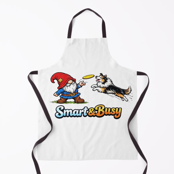 Item preview, Smart & Busy – Playful Gnome and Border Collie Frisbee Art designed and sold by Moriarty's Digital Visions.