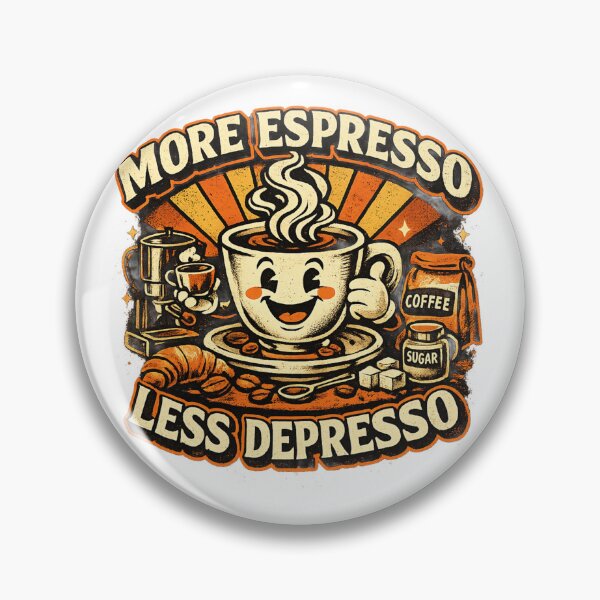 Item preview, More Espresso Less Depresso Retro Coffee Shirt – Funny Vintage Barista T-Shirt designed and sold by RETRO MAGIC SHOP.