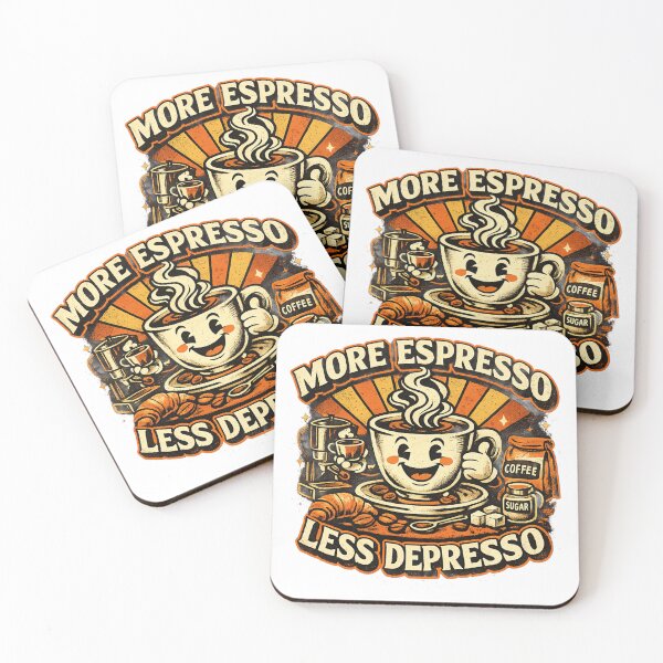 Item preview, More Espresso Less Depresso Retro Coffee Shirt – Funny Vintage Barista T-Shirt designed and sold by RETRO MAGIC SHOP.