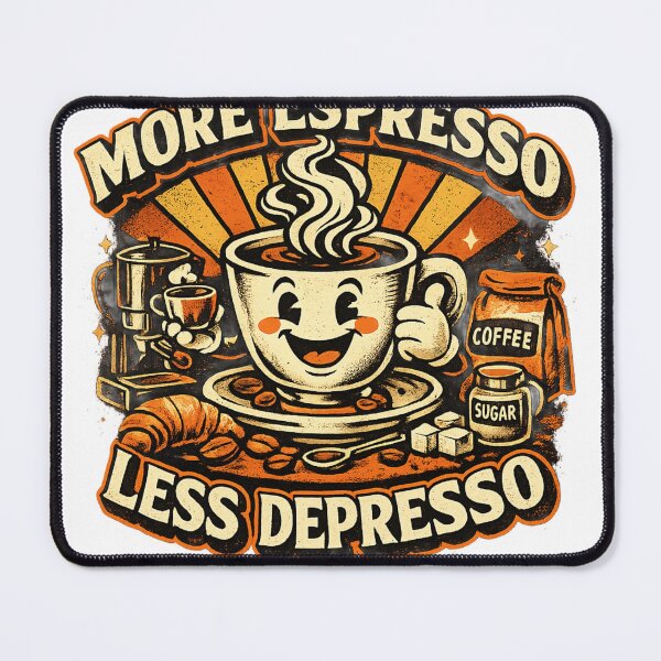 Item preview, More Espresso Less Depresso Retro Coffee Shirt – Funny Vintage Barista T-Shirt designed and sold by RETRO MAGIC SHOP.