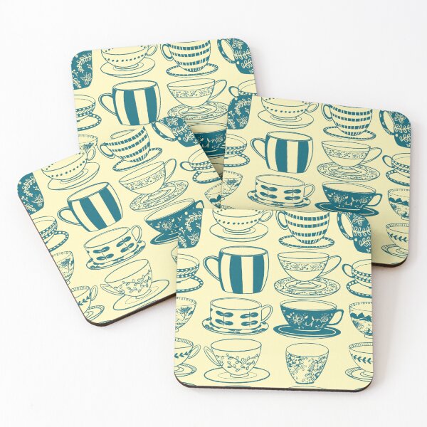 Item preview, Tea Time Cups and Saucers by Renee Machan designed and sold by RMachanArt.