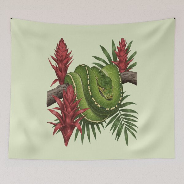 Item preview, Green Tree Python Tropical Jungle Wildlife Design designed and sold by BirdsnStuff.