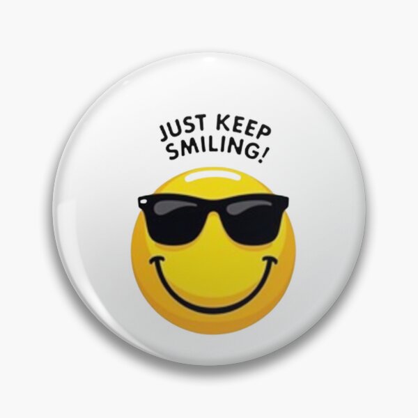 Item preview, Just Keep Smiling Cool Sunglasses Emoji Graphic Art designed and sold by Posiheal26.
