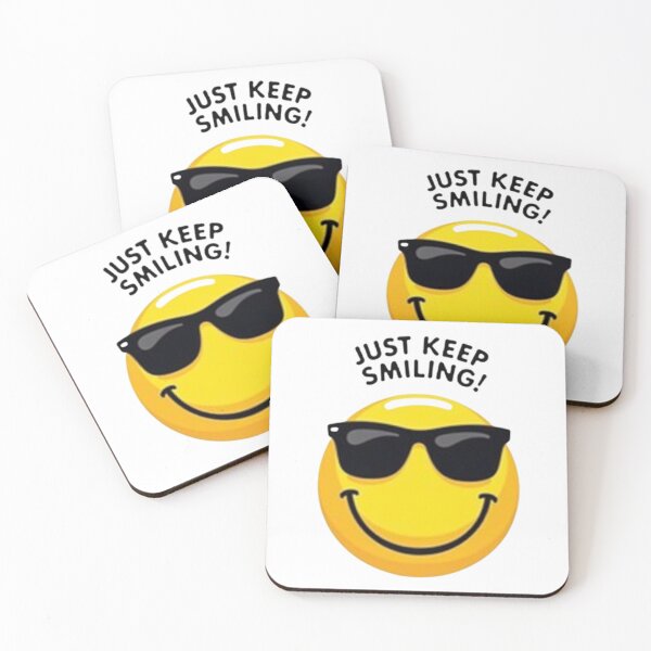 Item preview, Just Keep Smiling Cool Sunglasses Emoji Graphic Art designed and sold by Posiheal26.