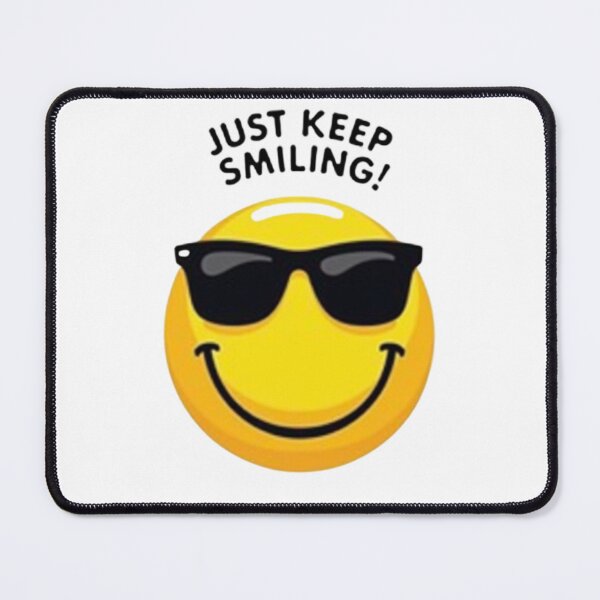 Item preview, Just Keep Smiling Cool Sunglasses Emoji Graphic Art designed and sold by Posiheal26.