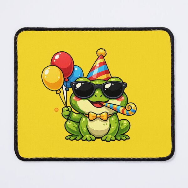 Item preview, Festive frog with hat and balloons designed and sold by FroggyOnly.