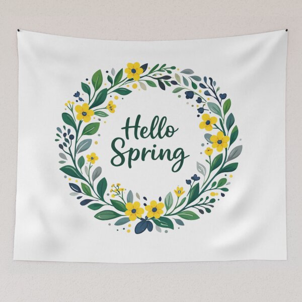 Item preview, Hello Spring Floral Botanical Minimal Brush Design designed and sold by Combat Skies.