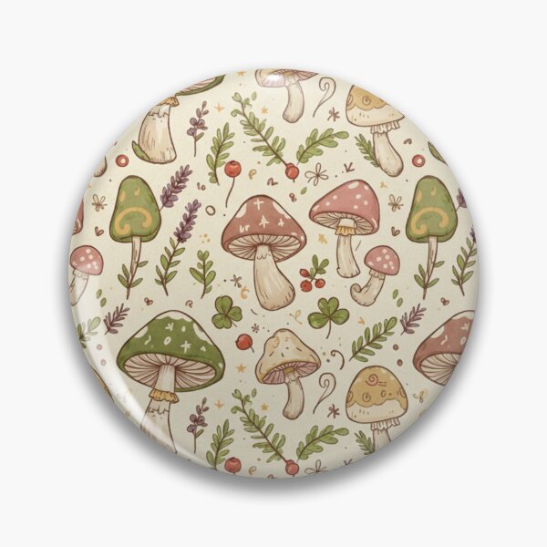 Item preview, Colorful Cottagecore Mushroom Pattern designed and sold by CraftachicDsgn.