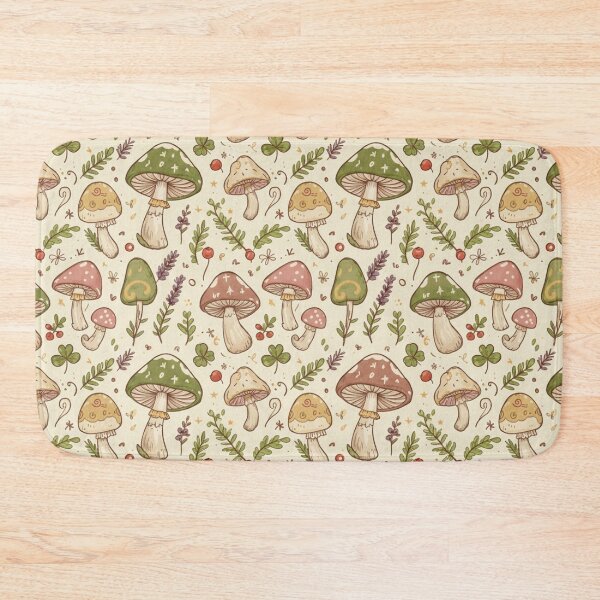 Item preview, Colorful Cottagecore Mushroom Pattern designed and sold by CraftachicDsgn.