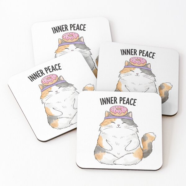 Item preview, Inner Peace Meditating Calico Cat With Donut designed and sold by DigitalAnnaBanana.