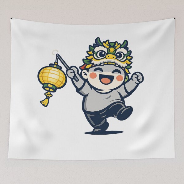 Item preview, Lantern and Dancing Joyfully Minimal Brush Design designed and sold by Combat Skies.