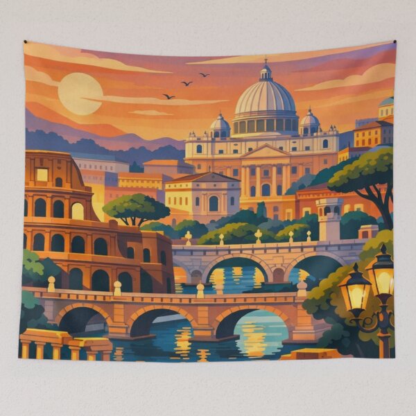 Item preview, Rome at Sunset - Postcard Illustration  designed and sold by MatthewHeights.