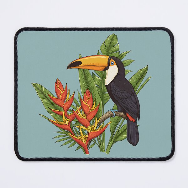 Item preview, Tropical Toucan Among Heliconia Jungle Leaves designed and sold by BirdsnStuff.