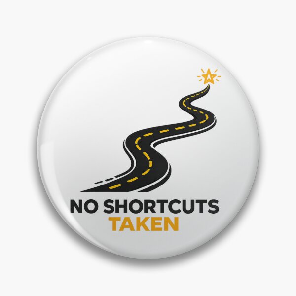 Item preview, No Shortcuts Taken – Minimalist Motivational Quote with Winding Road Design designed and sold by RALYSHOP.