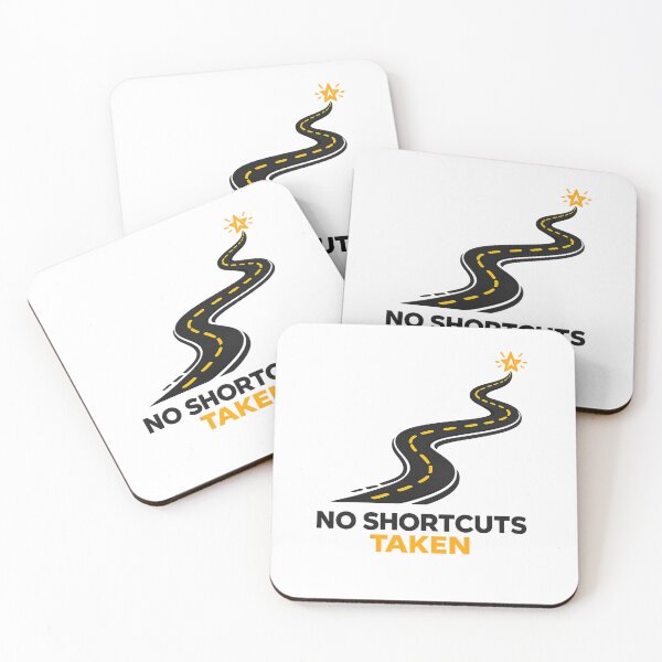 Item preview, No Shortcuts Taken – Minimalist Motivational Quote with Winding Road Design designed and sold by RALYSHOP.