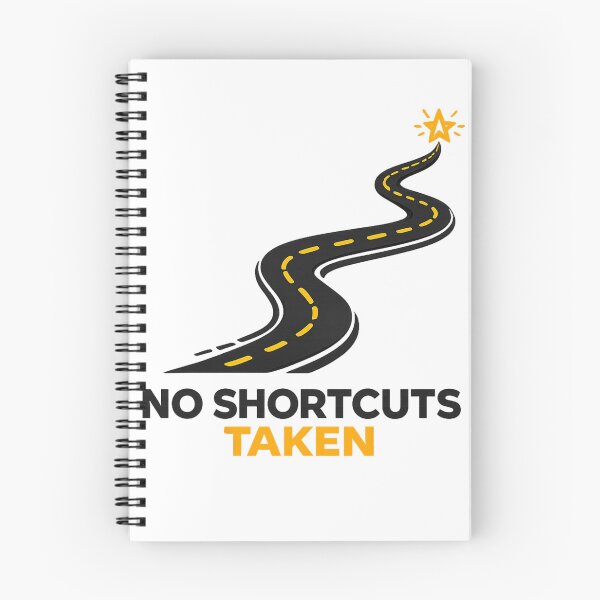 Item preview, No Shortcuts Taken – Minimalist Motivational Quote with Winding Road Design designed and sold by RALYSHOP.