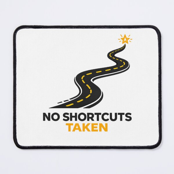 Item preview, No Shortcuts Taken – Minimalist Motivational Quote with Winding Road Design designed and sold by RALYSHOP.