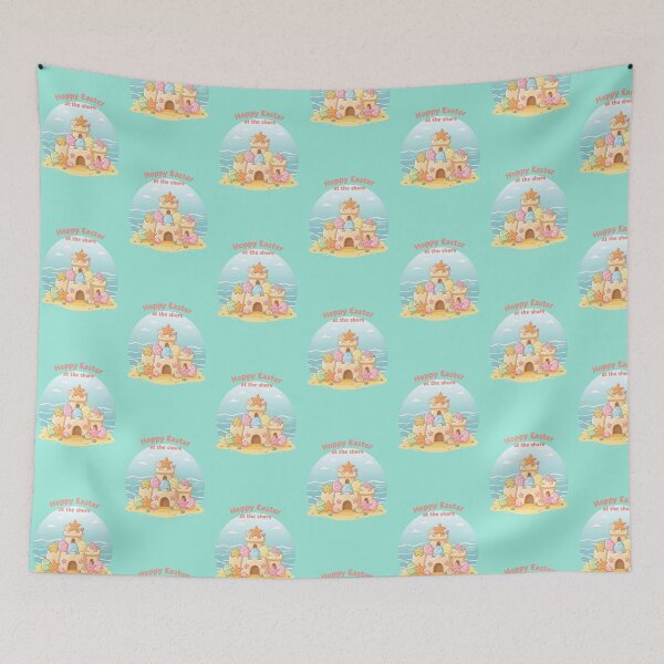 Item preview, Hoppy Easter at the Shore – Sandcastle Easter Illustration designed and sold by Sea Gem.